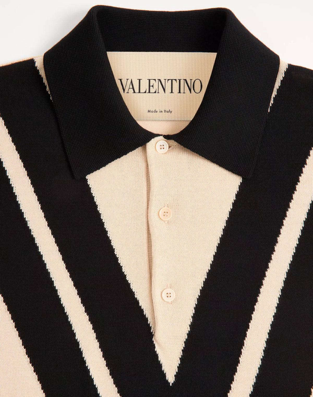 Поло Valentino из хлопка с инкрустированной буквой V
